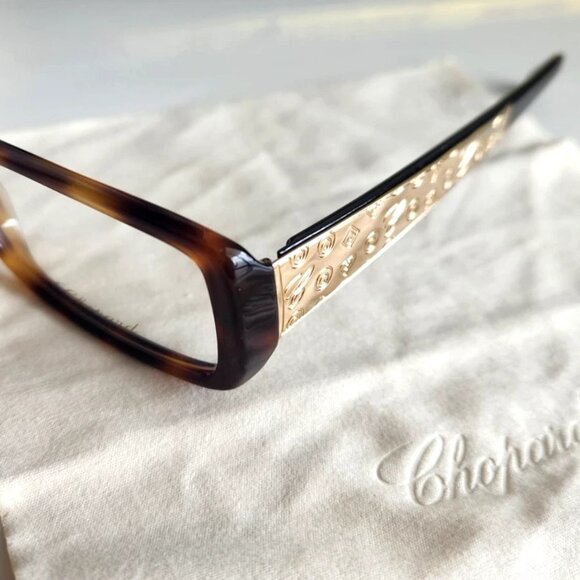 ✨NEW Designer CHOPARD Monture Eyeglasses 23K Gold VCH 048 Sz 55[ ]14 Limited Edt - Picture 6 of 8
